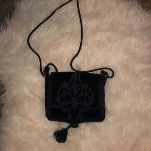 Vintage velvet embroidered crossbody